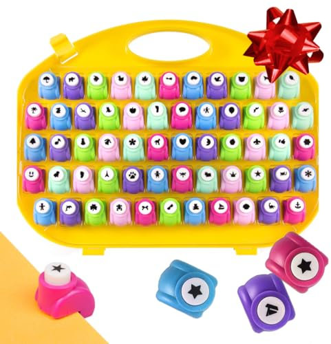 SCS Direct Scrapbook-Papierstanzer – 58 Mini-Papierstanzer mit Etui – alle verschiedenen Basteldesigns