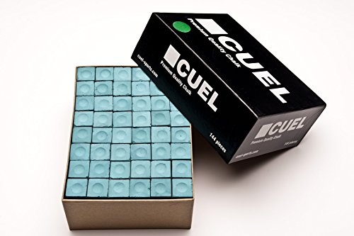 Cuel Billard-Kreide oder Snooker-Kreide Box mit 144 Stück Kreide, grün, mit guter Haltbarkeit und Haftung auf dem Leder