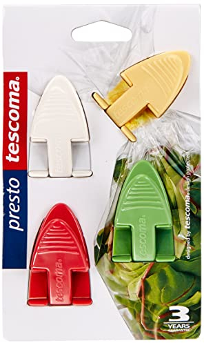 Tescoma Pinza CIERRABOLSAS 5,5 CM Presto, 4 PZS, Multicolor, 18 x 10,5 x 3,1 cm