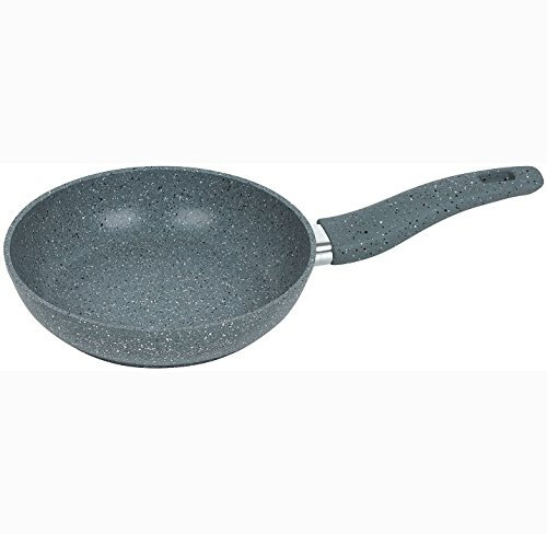 KingHoff Induktionsbereit Edelstahl Bratpfanne Marmorierte Pfanne Schmorpfanne Verschiedene Durchmesser 20 24 28 cm Grau (24 cm)