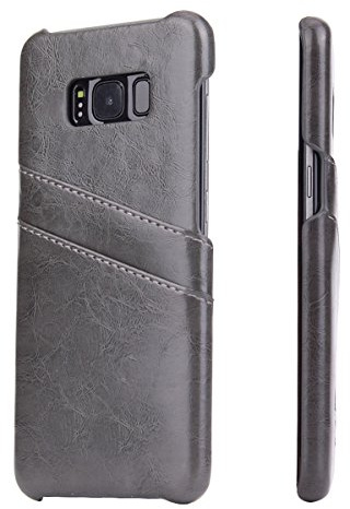 Case für Samsung Galaxy S8 Plus 6.2 Zoll Hülle mit 2 Kartenfächern Hardcase in Leder-Optik Soft Touch Handy Schutzhülle