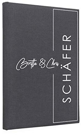 Hochzeitideal – Personalisiertes Stammbuch der Familie Nr. 173-21,0 cm x 15,0 cm - Buchbinderleinen Hochzeit - Familienbuch Standesamt mit 6-Fach Ringmechanik für Urkunden mit Behördenlochung