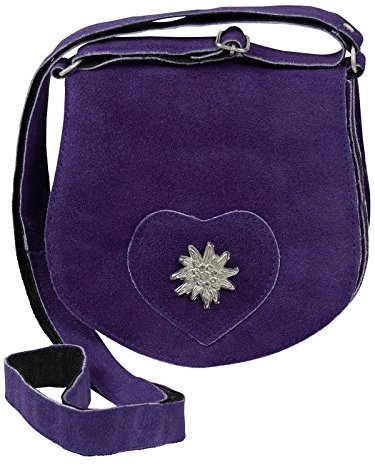 HC Damen kleine Trachtentasche mit Edelweiß, Farben:lila