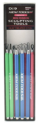 Xiem Tools USA Complete Set of Mini Ribbon Sculpting Tools, Heat Treated Steel, Set D Includes 9 Tools (MRS9D-10292)