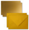 75x Karte mit Umschlag Set aus Einzel-Karten DIN A7-10,5x7,3 cm - Gold mit Brief-Umschlägen C7 Nassklebung ideale Geschenkanhänger