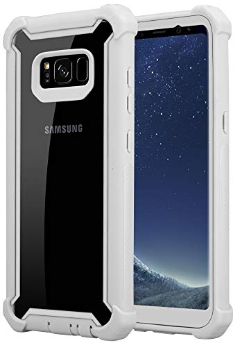 Cadorabo Hülle kompatibel mit Samsung Galaxy S8 Schutzhülle TPU Silikon Case Outdoor Hybrid Design Anti Rutsch Slim Kratzfest Weiche Gummi mit Rundumschutz Case Hülle für Galaxy S8 in Grau
