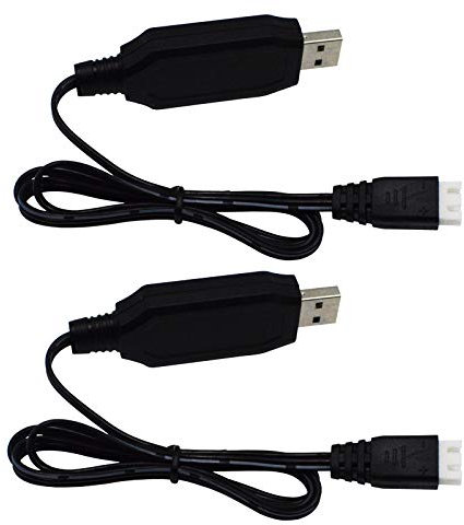 Blomiky 2 Pack H102 7.4V 1.3A USB Charger Cable with XH-3P Connector Plug for RC Truck 7.4V 2S Lipo Battery and H120 H100 H101 H103 H110 H112 H108 RC Boat and Trucks Quadcopter H106 USB 2