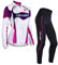 LSHEL Damen UV-Schutz Radbekleidung Set Radhose Trikot Lange Ärmel Sportbekleidung, violett, EU M(Label: L)