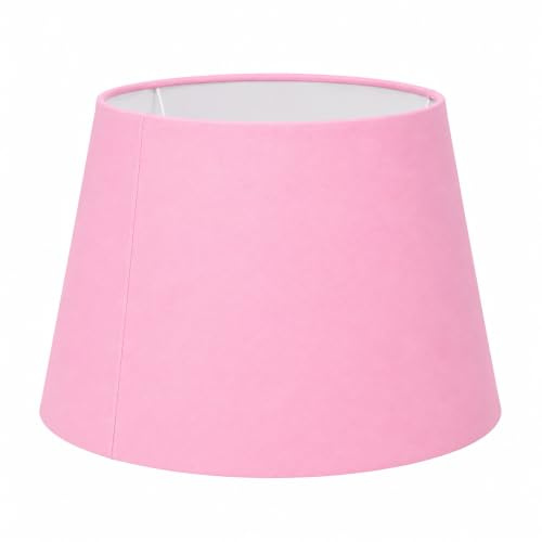 PMCD10 Colours Loxton Lighting Cotton Drum Shade – 10inch Dia' Easy Fit ES/BC Shade for Living Rooms, Bedrooms, hallways and Kitchens (Pink)