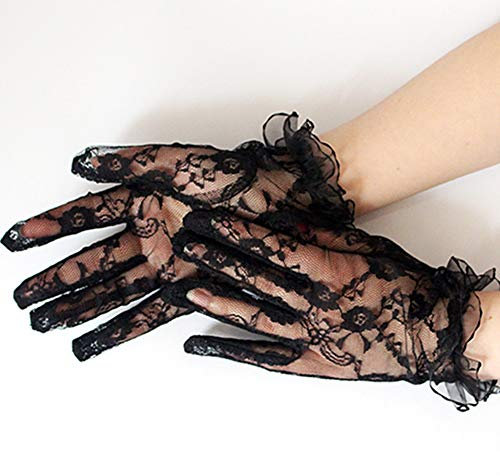 Egurs Schwarz Spitzehandschuhe,1 Paar