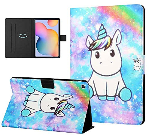 CASAFUNY Coque pour Samsung Galaxy Tab A7 2020 10,4 Pouces SM-T500/T505/T507 Tablette Protection en Cuir Folio Magnétique Veille Automatique Slim Légère avec Support Rabattable Porte-Cartes, Licorne