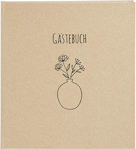 goldbuch Gästebuch Blumen für Dich, Fotogästebuch mit 100 weiße Seiten 170 g / m2, Einband aus strukturiertem Buchbindepapier mit Prägung, Fotobuch, Papier, ca. 23,5 x 24,5 x 2 cm