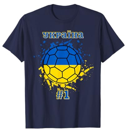 Ukraine Ukrayina Fußball-Flagge Fußball-Fan-Trikot T-Shirt