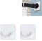 2pcs Adhesive Shower Curtain Rod Holder, U Shape Closet Rod Bracket for Wall Stick on Drill Free, Not Include Shower Curtain Rod (Size: 4x4cm/1.57x1.57inch)