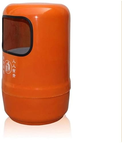 SYXL Limpieza Cubo de Basura FRP de 16 galones con Cubo Interior, Cubo de Basura para decoración de Calle de Centro Comercial al Aire Libre, Cubo de Basura Redondo Gris Naranja Cubo de Basura Basura