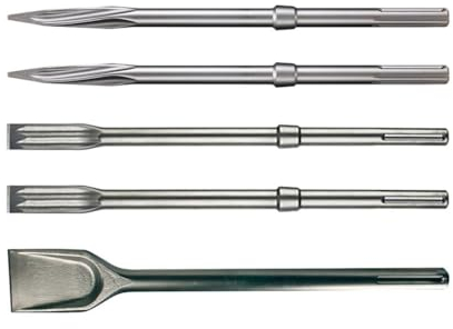 Makita E-13194 SDS-MAX Meißel-Set 5-teilig, 2x Spitzmeißel, 2x Flachmeißel, 1x Breitmeißel, Longlife, selbstschärfend