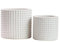 Olly & Rose Milan Lot de 2 Pots de Fleurs d'intérieur en céramique Blanc Brillant