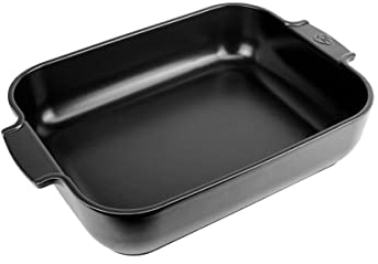 PEUGEOT - Rechteckige Auflaufform aus Keramik - 40 cm x 27,2 cm x 8,3 cm - Fassungsvermögen: 5,2 L - 10 Jahre Garantie - Satinschwarz