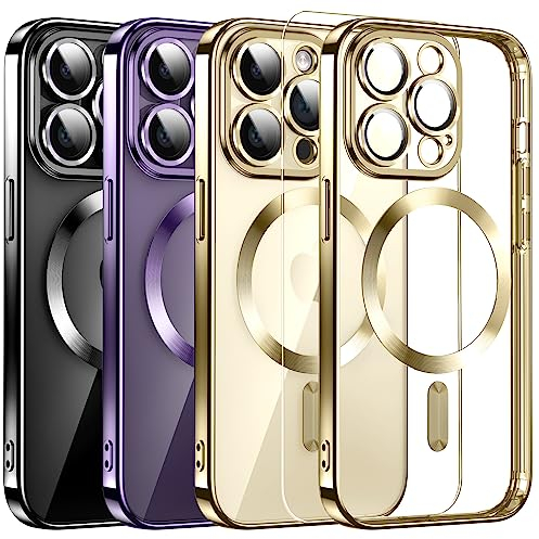 Clear Magnetisch für iPhone 14 Pro Max Hülle mit MagSafe [Original iPhone Äußere] [Kameraschutz Eingebaut] Durchsichtig Silikon Case Ultra Dünn [Niemals Gelb] Handyhülle Anti Fingerabdruck Schutzhülle