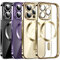 DOSNTO Magnetic Clear for iPhone 14 Pro Max Case with MagSafe [Original iPhone Exterior] [Integrated Camera Cover] Silicone Cover Slim Thin [Non-Yellowing] Anti-Fingerprint Scratch Wireless Charging