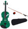 Akustische Violine, Massivholz Geige mit Bogenkoffer Kolophonium, Saitenmusikinstrument Violine für Anfänger Erwachsene Jungen Mädchen Kinder (4/4-Grün)