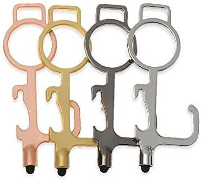 Door Opener Contactless Multifunctional Security EDC Public Door Opener Tool Black, Keyring, Medium, Zinc, other gemstones