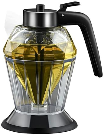ATB-GIFT Honey Dispenser glass, Syrup Dispenser, Honey jars, Honey pot - Acrylic storage containers for Syrup, Sugar, Sauces, Condiments,Diamond shape(200ML)