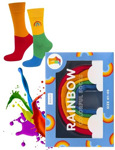 soxo Avocado Eiscreme Lustige Geschenke Für Männer Damen Socken Herren Lgbtq Pride Regenbogen Socks 36-40 Regenbogen