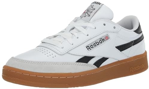 Reebok Club C Revenge Vintage Sneakers for Men - Casual Tennis Mens Shoes Size 6 to 15, Weiß/Schwarz/Gum, 42 EU