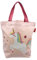 Dekohelden24 Kinder-Shopper/Kinderhandtasche/Kindertasche/Minishopper mit Henkel, Motiv: Einhorn mit Aufschrift - Einhorntasche -, 100% Baumwolle, Größe: H/B ca. 21 x 24