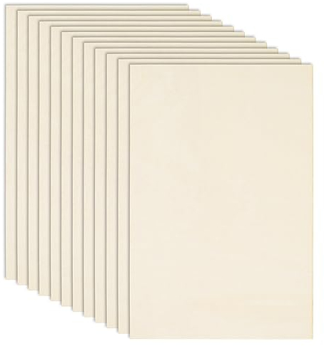 12Pcs Plywood Sheets, 300 x 200 x2mm Unfinished Basswood Sheets Board for Woodcraft Model, Crafts, Painting, Engraving, Stenciling, Home Decor