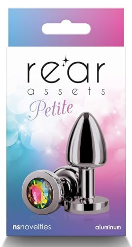 NS Novelties Rear Assets Petite Gunmetal Rainbow Analplug Grey 6 x 2,6 x 2,6 cm