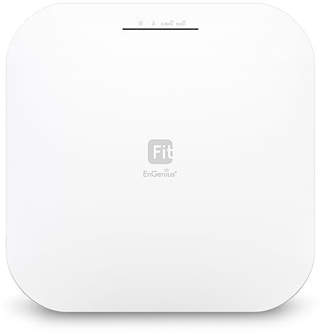 EnGenius Wireless AP (EWS276-FIT) | True 4X4 Wi-Fi 6 Dual Band AX3600 | 2.5Gbe PoE+ | Opzioni di controllo Cloud & App e OnPrem | WPA3, MU-MIMO, Mesh e roaming senza interruzioni | Adattatore di