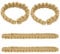 BELLE VOUS 4er Pack geflochtener Vorhang Raffhalter - 4X Boho gestrickte Gardinen Halter - Gardinenraffer aus Hanf-Seil und Eisen - Gardinenhalter Vorhanghalter im Boho Stil