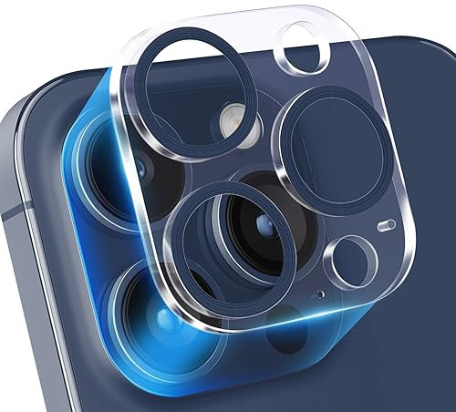 Pacebid Pellicola Fotocamera per iPhone 15 Pro/iPhone 15 Pro Max, Vetro Temperato Protezione Lente Pellicola Anti-Graffio, Durezza 9H, Bubble Free Compatibile con iPhone 15 Pro/iPhone 15 Pro Max (Blu)