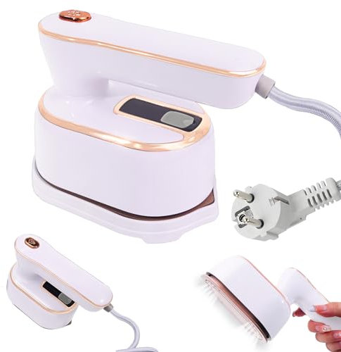 Ferro da stiro a vapore da 1000 W, mini ferro da stiro pieghevole portatile (bianco)