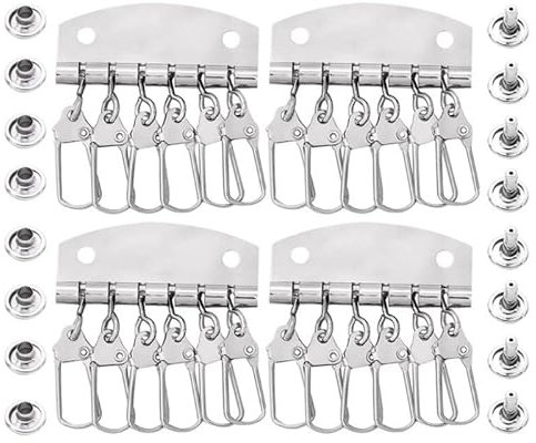 4 Teile/satz Brieftasche Leder Tasche Handtasche Geldbörse Schlüsselanhänger Schlüsselanhänger Reihenorganisatoren 4-6 Haken Verschluss Clip Lederhandwerk Mit Nieten Schlüsselanhänger