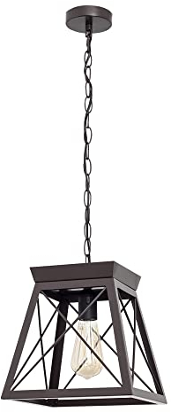 BEL AIR HOME - Lámpara Colgante NARA - Elegante y Sofisticada - Ideal para Comedores, Salones y Dormitorios - Fácil Instalación - Compatible con Bombillas E-27, Negro, 1 LUZ, Metal