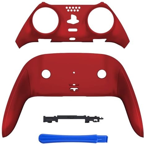 eXtremeRate Top Bottom Decorative Trim Shell Compatible with ps5 Edge Controller DIY Replacement Front Back Clip Shell, Custom Scarlet Red Plates Cover Compatible with ps5 Edge Controller