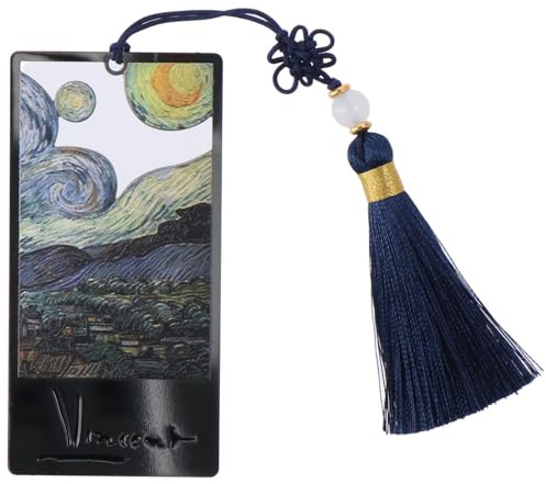 okhobby Lesezeichen für Sternennacht, weibliche Lehrerin, Ruhestand, Dankeschön, Geschenk, Metall, Van Gogh Lesezeichen