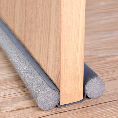 Butée de porte flexible pour bas de porte - Bande d'étanchéité insonorisante, anti-poussière et coupe-vent - Garde votre maison au chaud et sans courants d'air (gris)