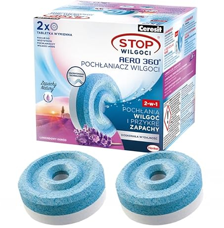 Ceresit PUREPOWER AERO 360°, 2 Lavendel Nachfüllpacks, Feuchtigkeitsabsorbierende Geruchsneutralisierer, Moderne Tabletten, 2x450g