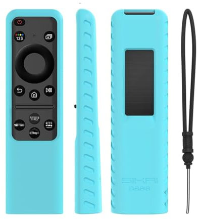 Cover per telecomando Samsung SolarCell 2023 TM2360E BN59-01432A, custodia in silicone con cordino anti-smarrimento per Samsung Smart TV BN59-01439A TM2361E custodia per telecomando (blu fluorescente)