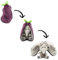 Déglingos Les FLIPETZ - Doudou Velvet L'éléphant/Aubergine - Elephant Cache-Cache réversible - Peluche Toute Douce pour bébé - Idées Cadeaux de Naissance, Violet et Gris