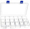 DARUITE Scatola in Plastica con Scomparti, 18 Grids Scatola Organizer con Divisori,Organizer per Gioielli,Trasparente per Perline,Orecchini,Attrezzi da Pesca,Piccoli Accessori