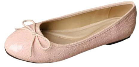 seiveini Ballerines Femme Confortable Slip-Ons Plat Ballerine Bout Ronde pour Femme Chaussures Confortables Brillant Ballet Flats à Enfiler Chaussures Business Décontractées A Rose 41 EU