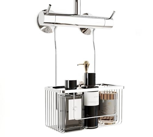 Shower Caddy Hanging over faucet,Small Bathroom Shower Organizer with Hanging Hooks