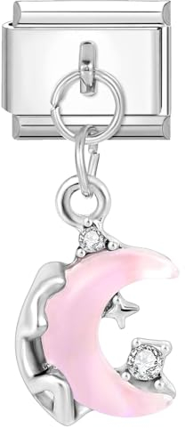 Italian Charm Bracelet,Silber 9mm Edelstahl Italian Style Charms für Damen mit Anhänger,DIY Abnehmbar Module für Italienische Armbänder,Armband Charms für Armketten,Geschenke für Freund/Familie