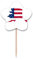 Cupcake-Picker mit Karte und Sternen, Streifen, Flagge, Alaka, USA, Zahnstocher, Flaggen, Sternetikett, Cupcake-Picks