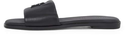 Tommy Hilfiger Damen Sandalen Logo Hardware Leather Mules, Schwarz (Black), 41